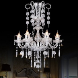 6 Light Clear Candle Style Crystal Chandelier