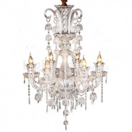 6 Light Clear Candle Style Crystal Chandelier