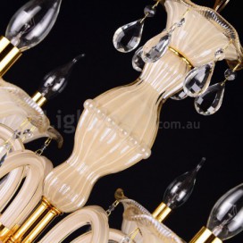 6 Light Champagne Candle Style Crystal Chandelier