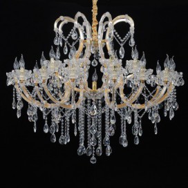 25 Light (16+8+1) 3 Tiers Gold Candle Style Crystal Chandelier