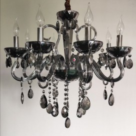 8 Light Gray Modern Candle Style Crystal Chandelier