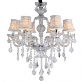 6 Light Clear Candle Style Crystal Chandelier