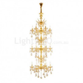 18 Light (6+6+6) 3 Tiers Gold Zinc Alloy Chandelier