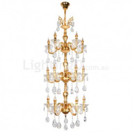 15 Light (5+5+5) 3 Tiers Gold Zinc Alloy Huge Chandelier