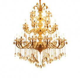 24 Light (12+8+4) 3 Tiers Zinc Alloy Gold Huge Chandelier