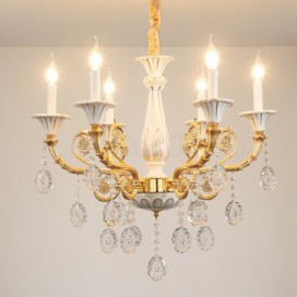 6 Light Ceramics American Zinc Alloy Modern Gold Chandelier