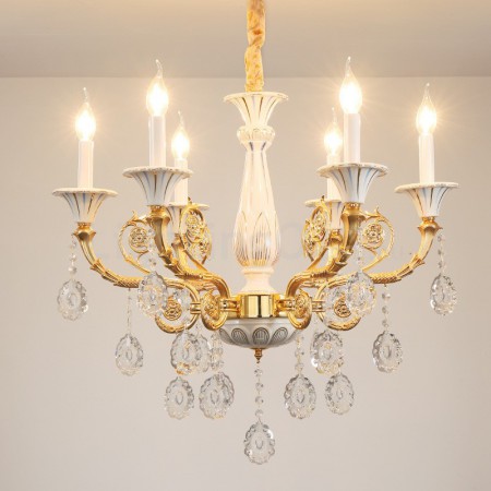 6 Light Ceramics American Zinc Alloy Modern Gold Chandelier