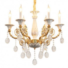 6 Light Ceramics American Zinc Alloy Modern Gold Chandelier