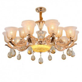 15 Light (10+5) 2 Tiers Zinc Alloy Gold Chandelier