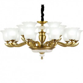 15 Light (10+5) 2 Tiers American Brass Chandelier