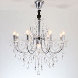 9 Light (8+1) 2 Tiers American Country Clear Chandelier