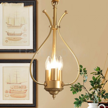 4 Light Retro Rustic Luxury Brass Chandelier