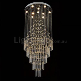 10 Light Modern K9 Crystal Sparkle Luxury Rain Drop Chandelier