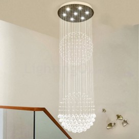 7 Light Ball Modern K9 Crystal Sparkle Luxury Rain Drop Chandelier