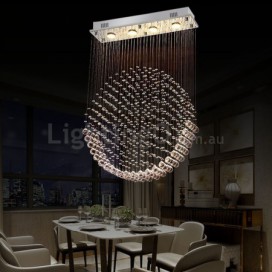 4 Light Modern K9 Crystal Sparkle Luxury Rain Drop Chandelier