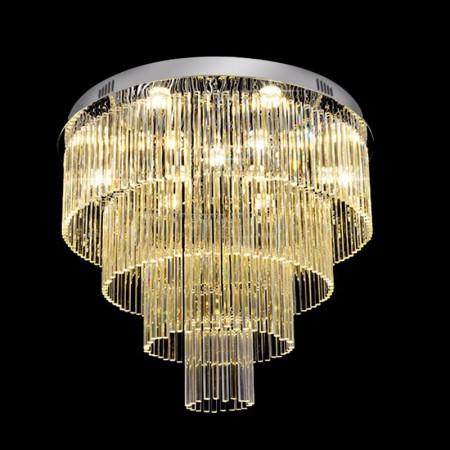 Round 4 Tier Modern K9 Crystal Sparkle Luxury Rain Drop Chandelier