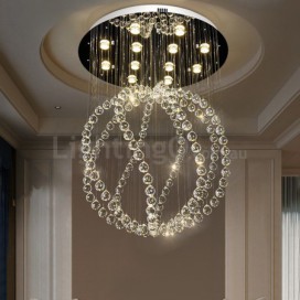 12 Light Ball Modern K9 Crystal Sparkle Luxury Rain Drop Chandelier