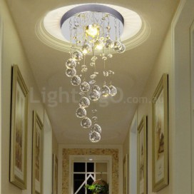 1 Light Spiral Modern K9 Crystal Sparkle Luxury Rain Drop Chandelier