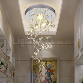 1 Light Spiral Modern K9 Crystal Sparkle Luxury Rain Drop Chandelier