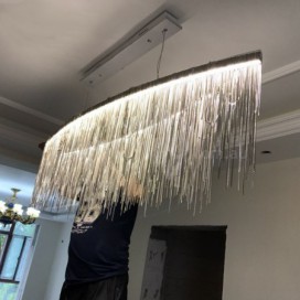 Nordic Style Modern Sparkle Luxury Tassel Chandelier