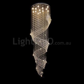 Spiral Modern K9 Crystal Sparkle Luxury Rain Drop Chandelier