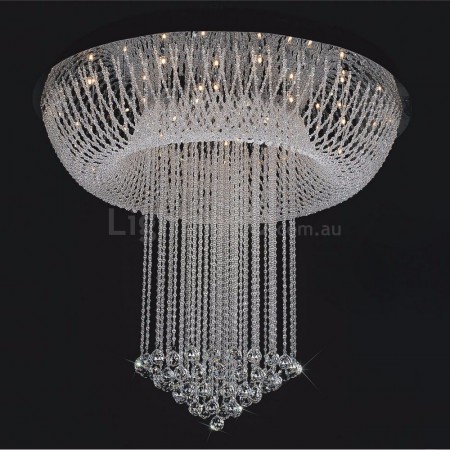 Round Modern K9 Crystal Sparkle Luxury Rain Drop Chandelier