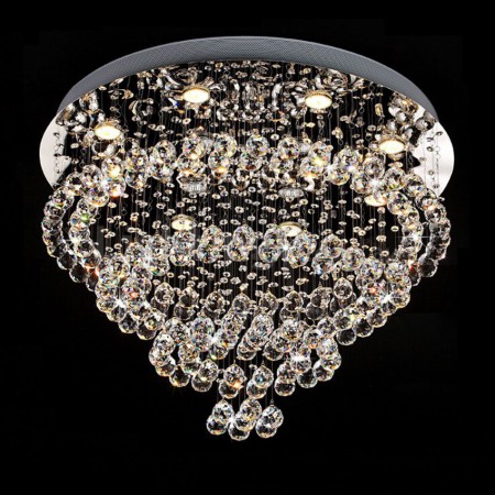 13 Light Round Modern K9 Crystal Sparkle Luxury Rain Drop Chandelier