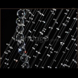 6 Light Round Double Spiral Modern K9 Crystal Sparkle Luxury Rain Drop Chandelier