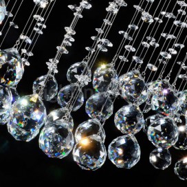 6 Light Wave Modern K9 Crystal Sparkle Luxury Rain Drop Chandelier