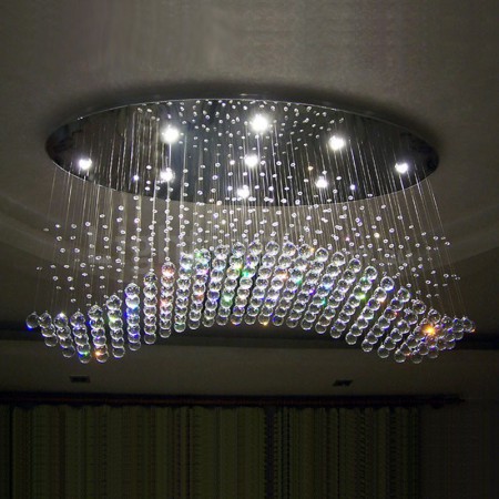 9 Light Modern K9 Crystal Sparkle Luxury Rain Drop Chandelier