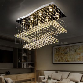 8 Light 2 Tiers Modern K9 Crystal Sparkle Luxury Rain Drop Chandelier