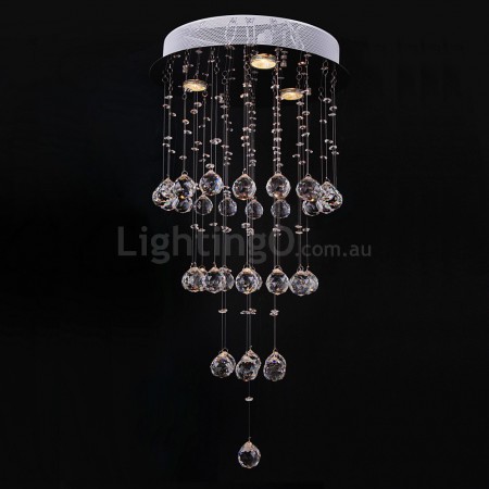 3 Light 4 Tier Modern K9 Crystal Sparkle Luxury Rain Drop Chandelier