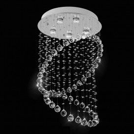 5 Light Round Modern K9 Crystal Sparkle Luxury Rain Drop Chandelier