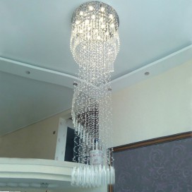 Round Modern K9 Crystal Sparkle Luxury Rain Drop Chandelier