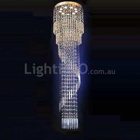 Round Modern K9 Crystal Sparkle Luxury Rain Drop Chandelier