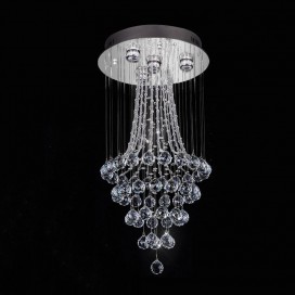 4 Light Modern K9 Crystal Sparkle Luxury Rain Drop Chandelier