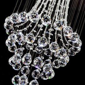 4 Light Modern K9 Crystal Sparkle Luxury Rain Drop Chandelier