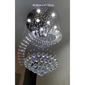 Spiral Round Modern K9 Crystal Sparkle Luxury Rain Drop Chandelier