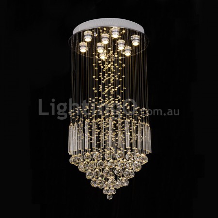 9 Light Modern K9 Crystal Sparkle Luxury Rain Drop Chandelier