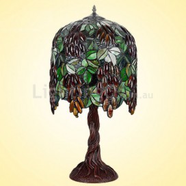 13 Inch Grape Stained Glass Table Lamp