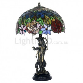 16 Inch Rose Stained Glass Table Lamp