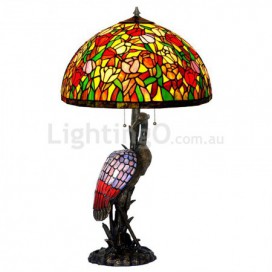 20 Inch Rural Retro Stained Glass Table Lamp