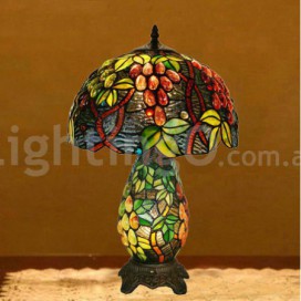 12 Inch Retro Grape Stained Glass Table Lamp