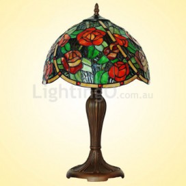 12 Inch Rose Stained Glass Table Lamp