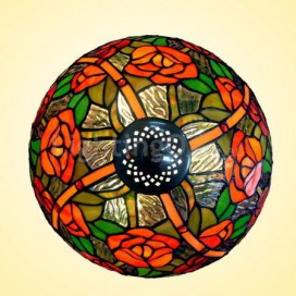 12 Inch Rose Stained Glass Table Lamp