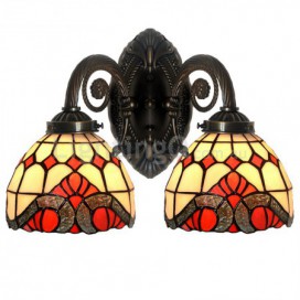 2 Light Baroque Stained Glass Wall light