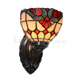 1 Light Baroque Stained Glass Wall light