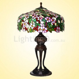 20 Inch Rustic Stained Glass Table Lamp