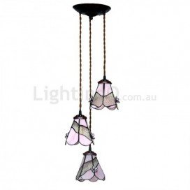 3 Light Stained Glass Pendant Light