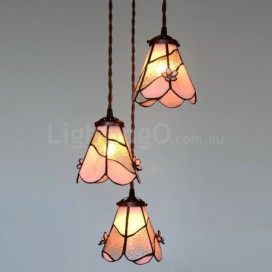 3 Light Stained Glass Pendant Light